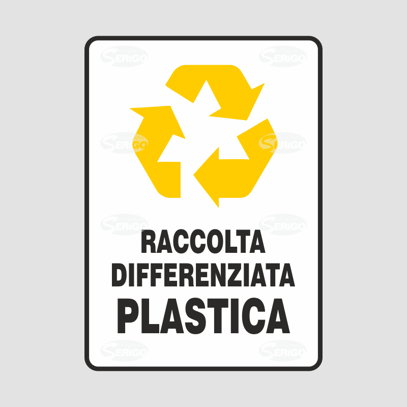 Cartello raccolta differenziata plastica