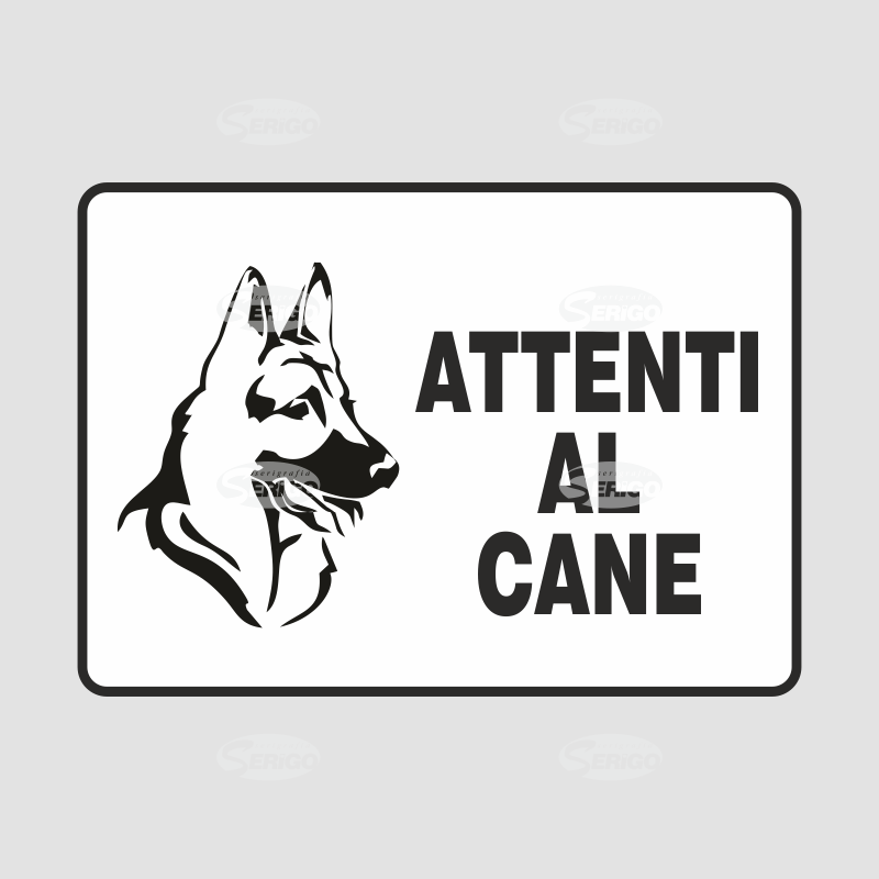 Tabella attenti al cane orrizzontale