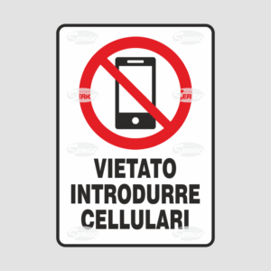 Cartello vietato introdurre cellulari