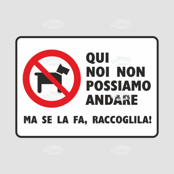 Tabella divieto cani